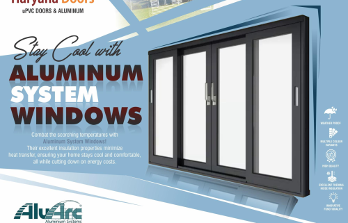 What kind of finishes are available for aluminum system doors and windows?