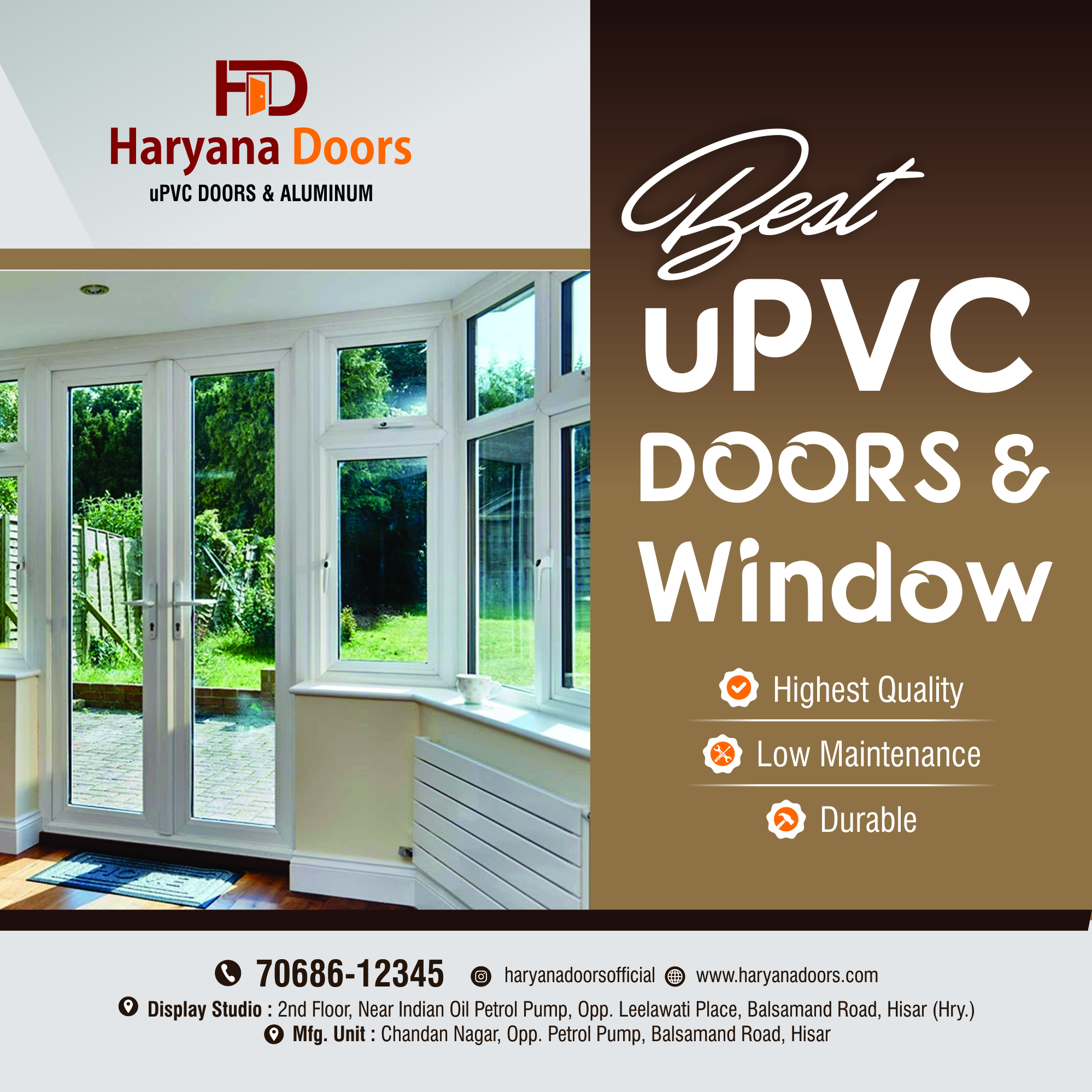 How to Maintain uPVC Doors and Windows from Haryana Doors?