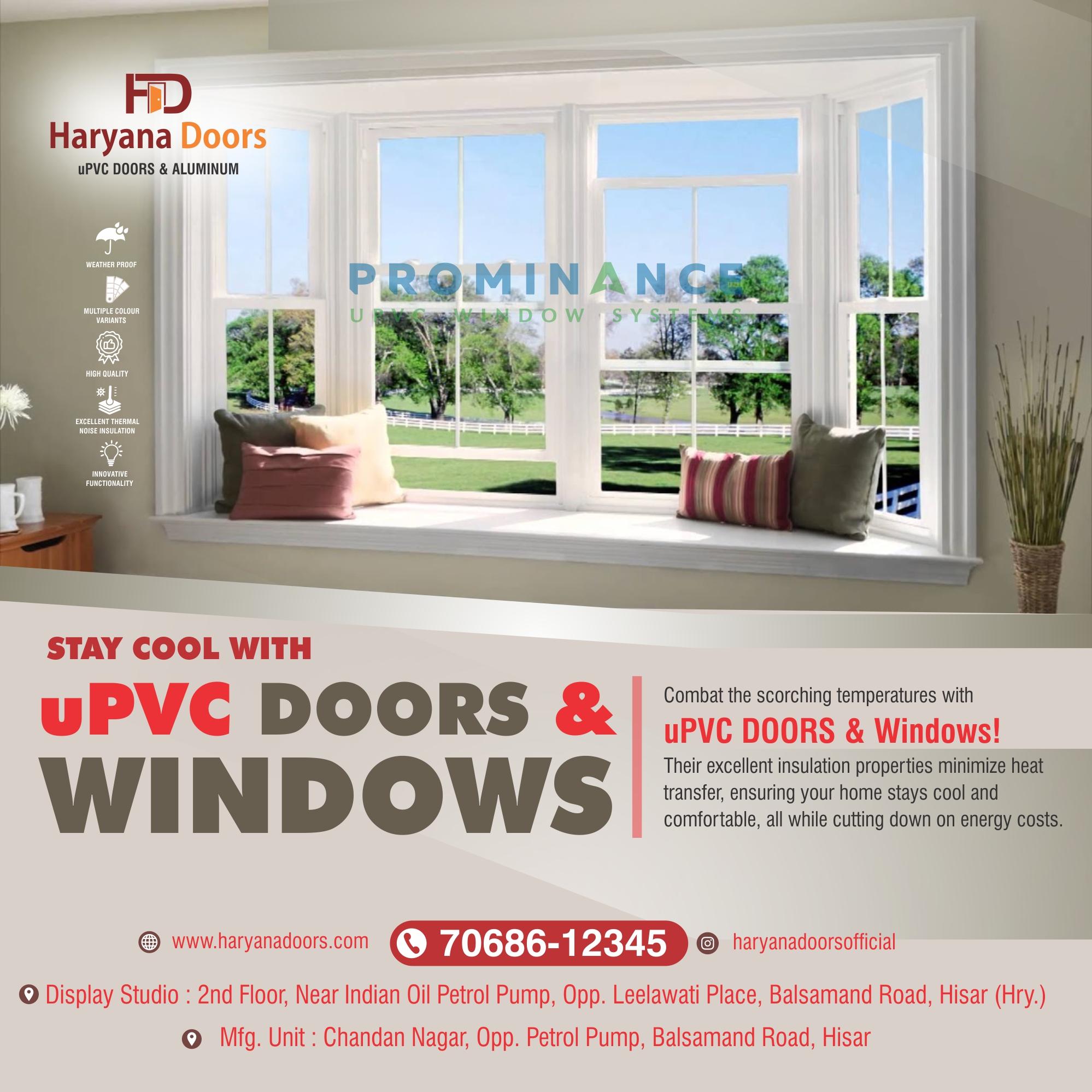 How do Haryana Doors uPVC windows and doors improve energy efficiency in my home?